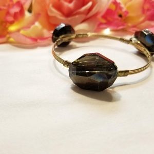 Black and Gold Bangle Bracelet